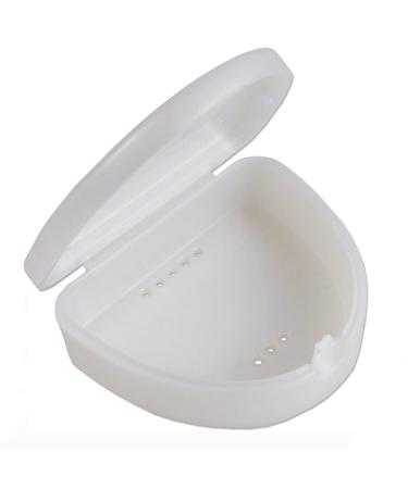 Slim Orthodontic Dental Case - Colour & Glitter Choices for Retainers Bleaching Trays Dentures & More (White)