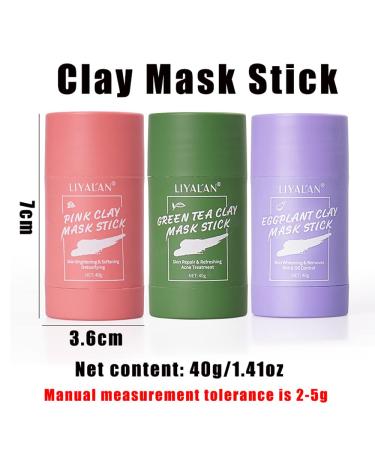 Liyalan Green Tea & Rose Mask Stick Duo - Deep Cleanse, Blackhead Remover, Skin Brightening, Pore Cleansing - Buy Online on SooperMarket.com