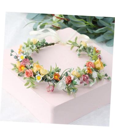 Gogogmee Artificial Flower Headband Headband Bridal Headpieces for Wedding Floral Wreath Headband Boho Hair Ties Lady Headband Flower Rose Wreath Bridal Fairy Headpiece Tiara Fabric - Buy Online on SooperMarket.com