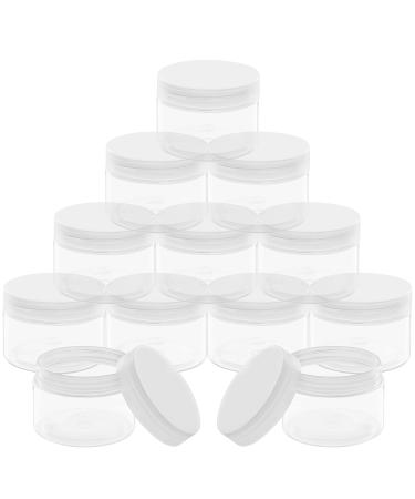 Belle vous empty cosmetics container transparent (12stk) - cosmetics Tiegel D schen 150ml - plastic box with lid round for make -up cream doses nail design powder can empty - leak -proof & airtight 150 ml