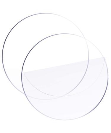 Circle Clear Acrylic Sheet, 12 x 12 Inches Round Acrylic Disc 1/16 Inches Thick Transparent Acrylic Panel for DIY Projects and Crafts (2 Pieces)