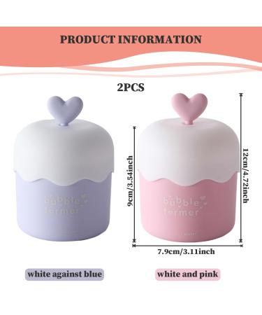 Skincare Bubble Foam Maker - 2Pcs Heart Design Portable Cleanser Foamer for Travel & Home - Fast Foaming Face Wash - Buy Online on SooperMarket.com