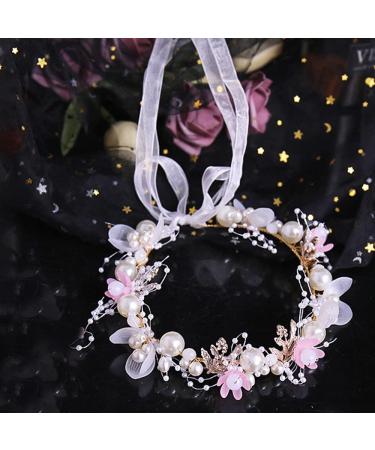 Princess Flower Headpiece Flower Girl Hair Accessories Wedding Hair Piece Pearl Wedding Headband Pearl Flower Leaf Headpieces for Princess Flower Girls and Bridesmaid - Buy Online on SooperMarket.com