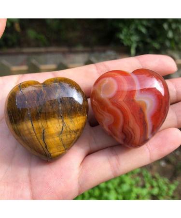 Specimen Healed Quartz Gemstones Natural Heart Crystals pedras para artesanato Reiki Stones Home Decor As a Gift FZUGEDRLI (Color : Tiger Eye Size : Approx 30mm) - Buy Online on SooperMarket.com