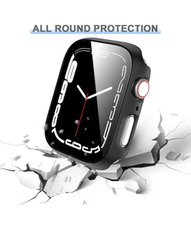 6 Pack Hard PC Case + Tempered Glass for Apple Watch 44mm SE(2022) Series 6/SE/5/4 - Ultra-Thin Scratch Resistant Protective Cover - Black/Blue/Green/Starlight/Clear/Rose Gold - Buy Online on SooperMarket.com
