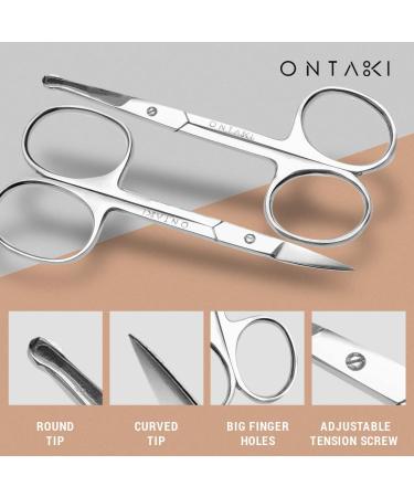 ONTAKI 3 Scissors Pack: German Beard & Mustache, Nose Hair Scissors Set - Buy Online on SooperMarket.com