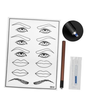 Mikinona Practice Skin Kit White Practice Eyebrow Semi-permanent Mouth Skin Eye Single Kit Microblading End and Pen