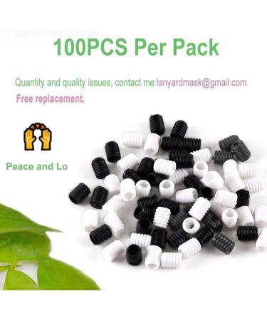 Black Adjustable Silicone Cord Locks - 100PCS | For Fixed and Removable Masks | Anti-Slip Rope Locks | Elastic Buckle Accessories - Buy Online on SooperMarket.com