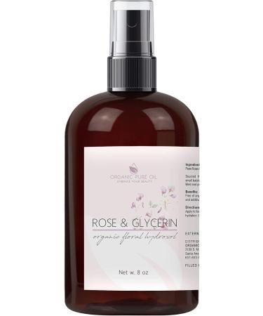 Rosewater Glycerin Mist Toner Spray - 100% Pure Rose Hydrosol and Glycerine, Moisturizing Cleanser for Face, Skin, Hair - 8 oz - Buy Online on SooperMarket.com