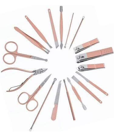 Verdant Touch Nail Care Tools Professional Manicure Pedicure Kit 18-in-1 Nail Clippers Set Rose GoldNail Care Tools - Buy Online on SooperMarket.com
