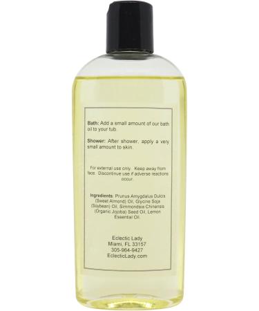Lemon Bath Oil by Eclectic Lady - Nourishing & Relaxing Scented Bath Oil for Dry Sensitive Skin - 4 oz Body Moisturizer & Fragrance Oil - Buy Online on SooperMarket.com