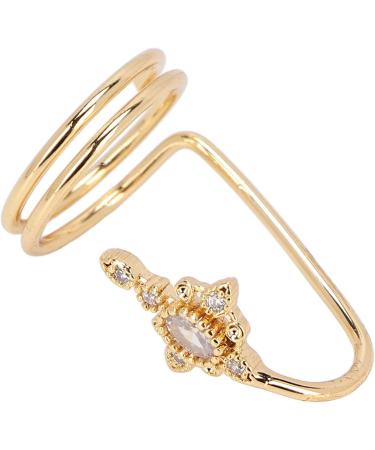 Women Finger Nail Ring Fashionable Fingernail Rings Nail Art Accessory for Parties and Daily Life (3057 gold) - Buy Online on SooperMarket.com
