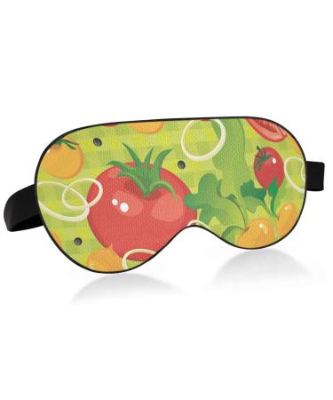 Haskirky Light Blocking Eye Mask Breathable and Adjustable Adult Men and Women Travel on Business Trips Yoga Meditation Light Smooth Comfortable Eye Mask Office Deep Sleep Goodies Tomato Vegetable