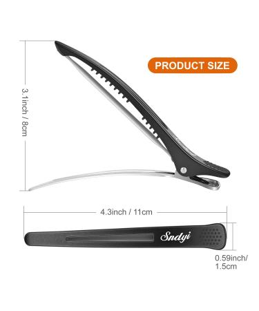 Sndyi Hair Clips 12 Pack - Professional Non-Slip Duckbill Clips for Styling, Sectioning, and Roller Hair Styling - Salon Quality Barber Hair Clips - 4.3 Black (12pcs) - Buy Online on SooperMarket.com