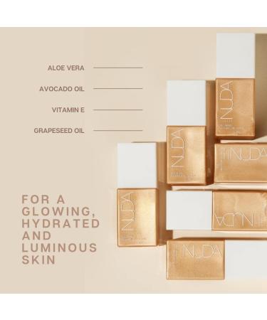 NUDA Body Shimmer - Vegan Illuminating Glitter Lotion with Aloe Vera & Vitamin E - Vanilla-Scented Liquid Highlighter for Women (75 mL) - Buy Online on SooperMarket.com