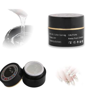 Rhinestones Glue for Nails Gem Glue for Crystals Professional Adhesive Thick Nail UV Gel Glue Nail Art Sticker Glue Rhinestone Accessory Decoration Bling Nail Tools