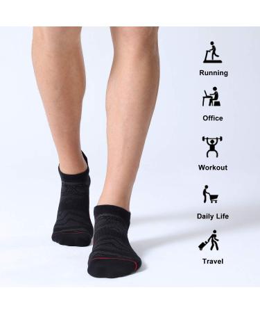 FITRELL Men's 6 Pack Ankle Running Socks Low Cut Cushioned Athletic Sports Socks Black+Red - Size 9-12 - Buy Online on SooperMarket.com
