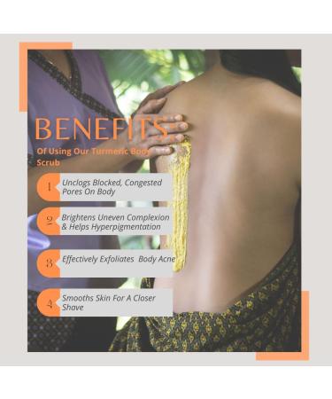 Joli Noir Turmeric Body Scrub | Exfoliating Sugar Scrub with Pure Cane Sugar & Pumice - Nourish & Revitalize Your Skin - Buy Online on SooperMarket.com