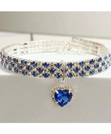 Rayminsino Adjustable Pet Collar with German Pendant & Crystal Necklace - Peach Heart Design for Small Dogs & Kittens - Blue Jewelry - Buy Online on SooperMarket.com