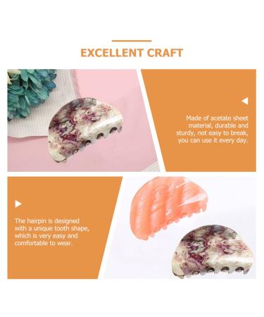 Acetate Hair Jaw Clips - White Purple Tortoise Shell French Hair Clamps for Women and Girls - Korean Style Hair Accessories - Set of 6 - Buy Online on SooperMarket.com