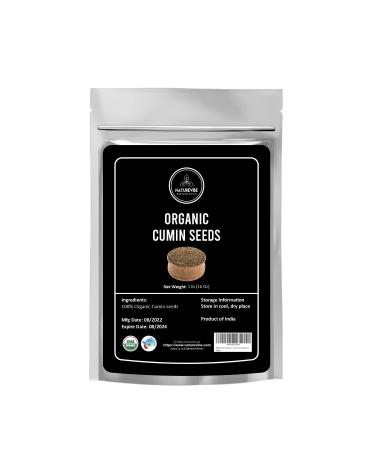 Naturevibe Botanicals Organic Whole Cumin Seeds 1lb | Cuminum cyminum L. | Raw, Gluten-Free & Non-GMO | Adds Flavor and Taste... Packaging may vary 1 Pound (Pack of 1)