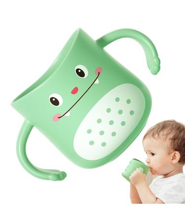Kids Toothbrush Cup - Cartoon Dinosaur Brushing Cup | Double Handle Tooth Brushing Supplies for Children Boys and Girls Riastvy Green
