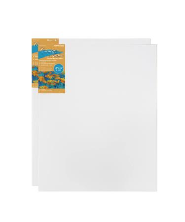 MAHITOI   2-PC Cotton Stretched 18  x 24  Double Primed Gesso Wooden Frame to Smooth Surface & Reduce Absorbency  for Acrylic  Oil Paints  Acid-Free  Medium Weight Blank  White. 18 x 24 Canvas. MAHITOI Art Collection A10...