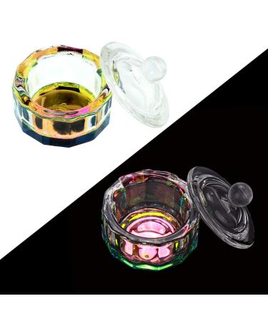 Rainbow Dodecagon Acrylic Nail Art Dappen Dish with Cap Lid - NAPB019 - Buy Online on SooperMarket.com