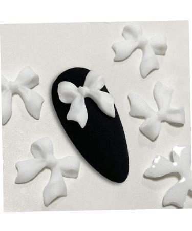 50pcs 3D Bowknot Nail Charms for Nail Art - White Resin Decorations | DIY Manicure Accessories - Buy Online on SooperMarket.com