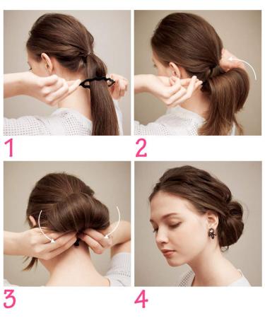 6-Piece Black Plastic Hair Donut Bun Maker & Styling Accessory - Buy Online on SooperMarket.com