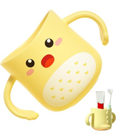 Children's Dinosaur Bathroom Cup | Zorq Yellow Double Handle Toothbrush Accessory for Kids - Buy Online on SooperMarket.com