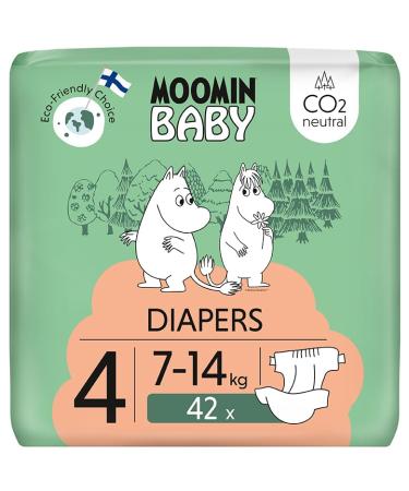 Mouse Baby Eco diapers size 4 7-14 kg 42 pieces soft premium diapers |Soft and skin -friendly breathable absorbent no unnecessary chemicals |Size 4 (42 pack)