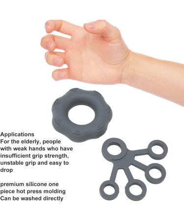 Finger Exerciser Soft Lightweight Silicone Grip Strengthener Washable Flexible for Weak Hands (Dark Grey) - Buy Online on SooperMarket.com