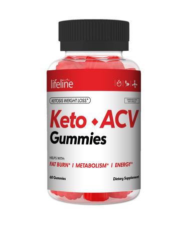 Lifeline Keto ACV Gummies - Shark Keto Approved Flat Tummy and Weight Loss Solution with Oprah Extra Strength Apple Cider Vinegar Gummies (60 Gummies)