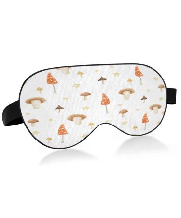 WELLDAY Sleep Mask Cute Mushroom Night Eye Shade Cover Soft Comfort Blindfold Blockout Light Adjustable Strap for Men Women