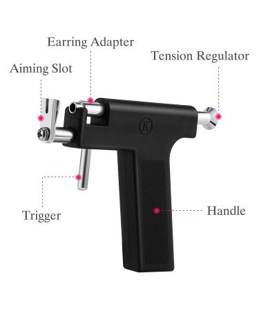 Stainless Steel Ear Piercing Gun Kit with Iodophor Swab - Salon Quality Piercing Tool Set for Nose, Navel, and Ears - Buy Online on SooperMarket.com