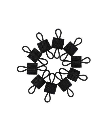 Depring Pack of 10 Tactical Gear Holder Clip Molle Webbing Retainer Elastic Binding Ribbon Buckle for Tactical Vests Backpacks Bags Black