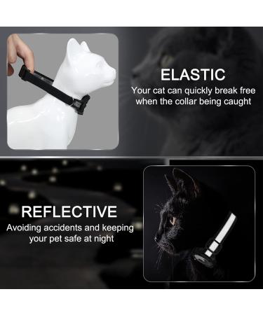 Reflective Airtag Cat Neck Band - Adjustable GPS Collar for Cats & Puppies | Jiarui Black 9-13 Inch (23-33cm) - Buy Online on SooperMarket.com