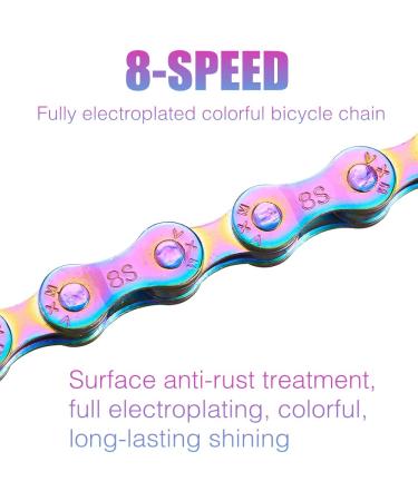 6/7/8 Speed Rainbow Bike Chain | 116 Links Lightweight Bicycle Chain for MTN BTX MTB Road Bike - Buy Online on SooperMarket.com