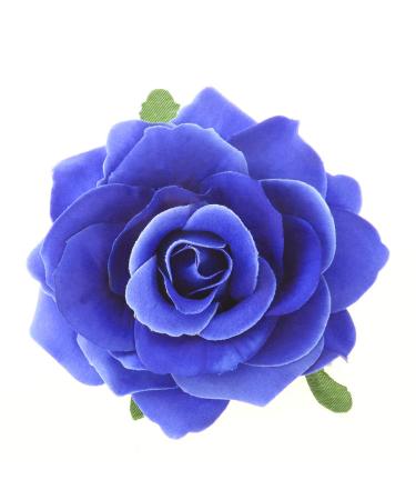 OSALADI Flower Hair Accessories Artificial Floral Hair Clip Big Rose Flower Hairpin Wedding Bridal Barrette Elegant Brooch Accessories for Women Girl Bridal Blue White Roses Artificial Flowers