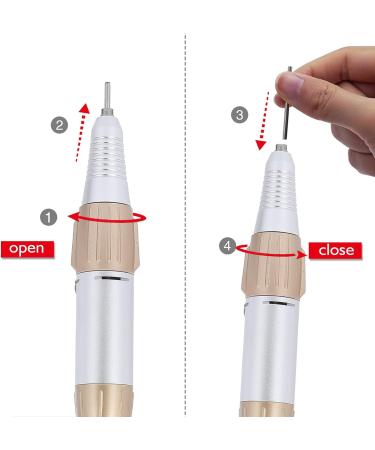 Golden Electric Nail Drill Handle 35000rpm Low Noise Handpiece Cutter - Manicure Pen Accessory - Buy Online on SooperMarket.com