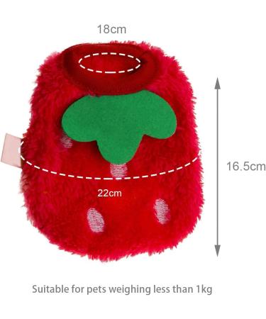 2PCS Strawberry Guinea Pig Winter Apparel Coats - Small Pet Warm Costumes for Rabbits, Ferrets, Chinchillas, Kittens - 3XS - Buy Online on SooperMarket.com