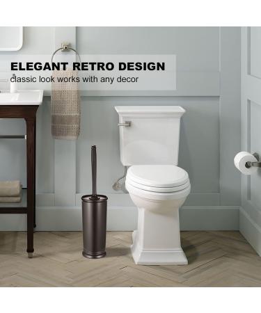 Toilet Bowl Brush Holder Set: 2 Pack Modern Deep Cleaning Bathroom Toilet Scrubber with Caddy for rv - Rim Decorative Accessories Cleaner Brushes for Toilet - Bronze A-bronze - Buy Online on SooperMarket.com