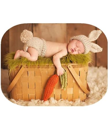 Newborn Baby Bunny Hat and Radish Photo Props Set - Easter Costume for Boy and Girl Photography Shoots - Buy Online on SooperMarket.com