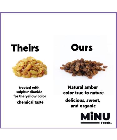 MiNU Organic Golden Raisins Sultanas - 16 oz (1 lb) | No Sulfur, No Added Sugar | Seedless Superfood for Raw, Paleo, Vegan, NonGMO, Gluten Free Diets - Buy Online on SooperMarket.com