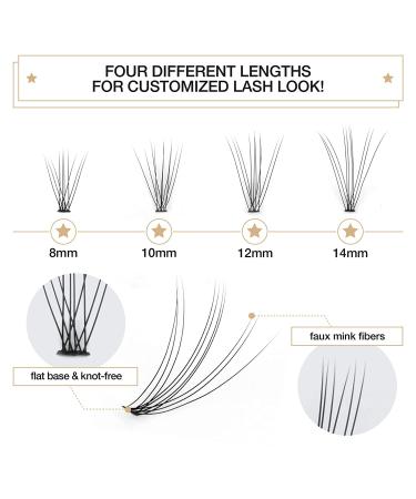 LASHVIEW 0.07mm Short Knot-Free Cluster Lashes Kit - 8-14mm Mix with Glue & Tweezers - Buy Online on SooperMarket.com