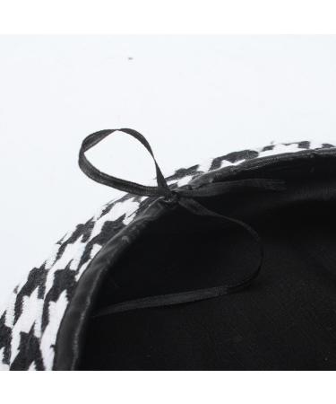 Qiabao Luxury Houndstooth Beret Beanie Hat - Women's Black/White - Buy Online on SooperMarket.com