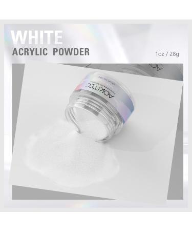 Aokitec White Acrylic Powder for Professional Nail Extensions - 1oz - Buy Online on SooperMarket.com
