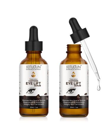 2PC Caffeine Eye Serum + EGCG Eye Serum for Dark Circles and Puffiness Under Eye Serum Reduces Puffiness Dark Circles Under Eye Bags Wrinkles and Fine Lines Around The Eyes Under Eye Serum