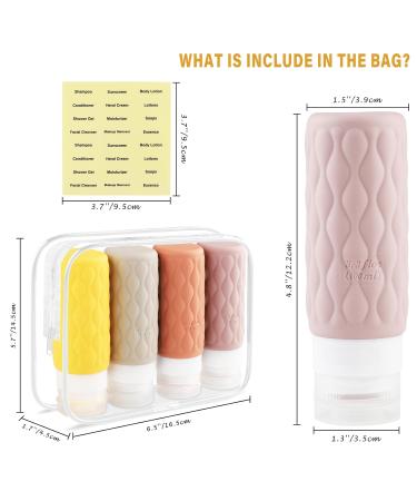 Mezzar 16-Piece Silicone Travel Bottles Set - BPA-Free Containers for Shampoo Lotion & Shower Gel - Perfect for International Travel - Buy Online on SooperMarket.com